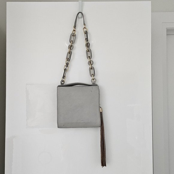 DIANE VON FURSTENBERG HARPER MINI CINZA SHOULDER BAG! - Picture 12 of 16